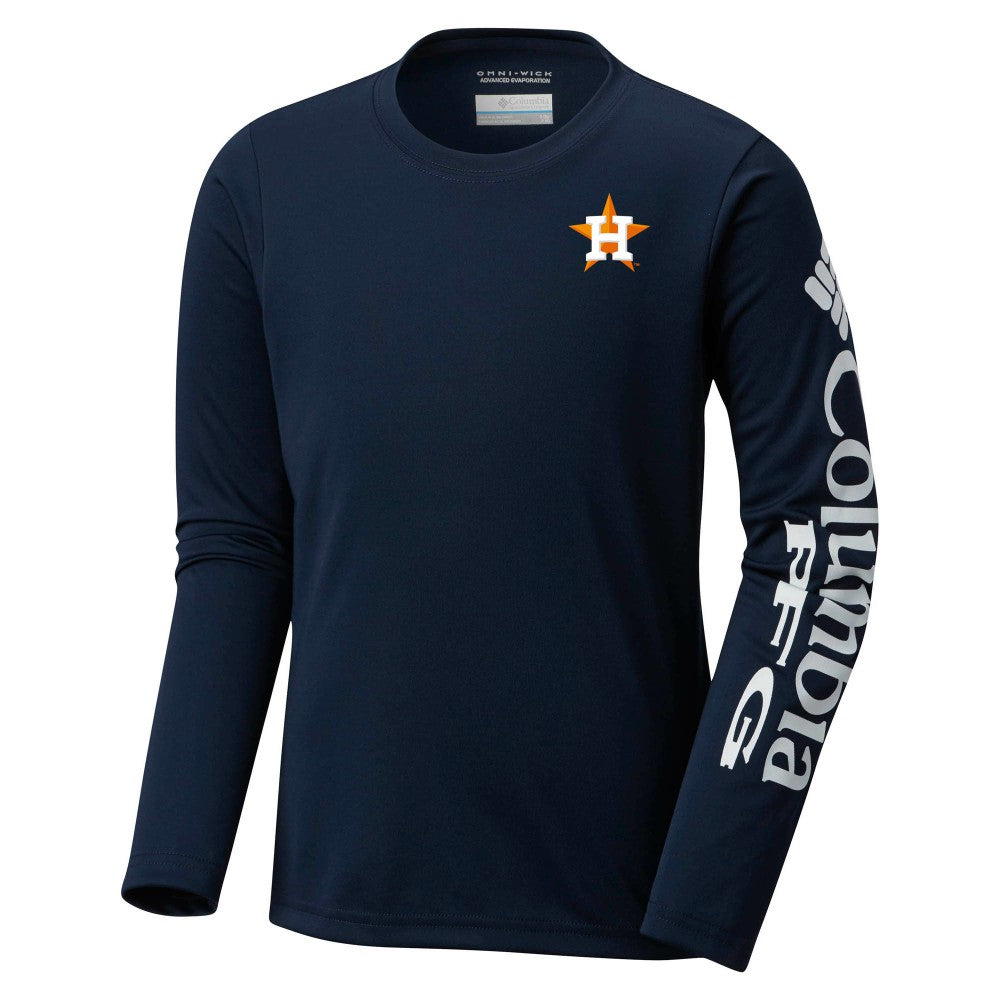 Houston Astros Columbia Youth Terminal Tackle Long Sleeve T-Shirt - Navy - Columbia Sale