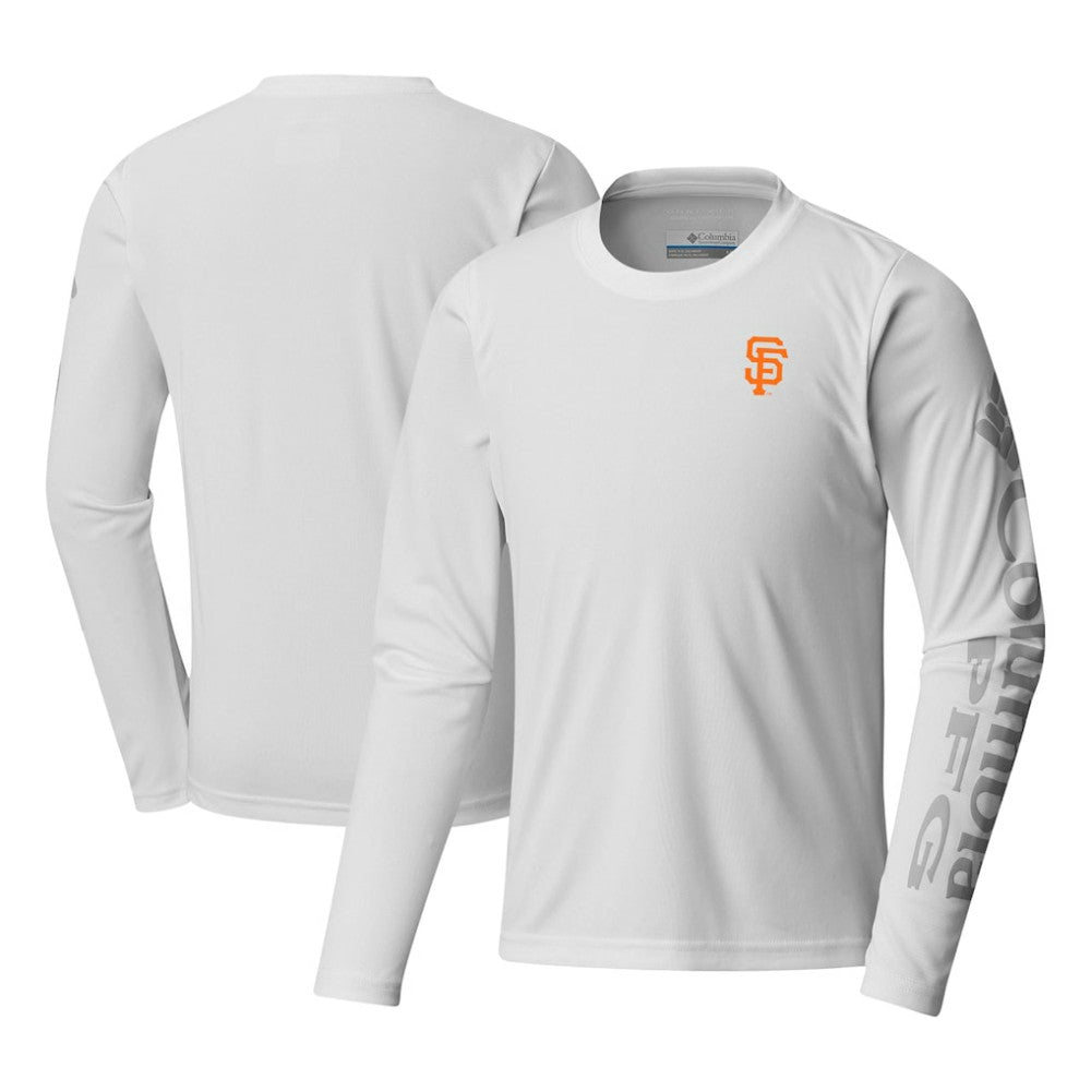San Francisco Giants Columbia Youth Terminal Tackle Long Sleeve T-Shirt - White - Columbia Discount