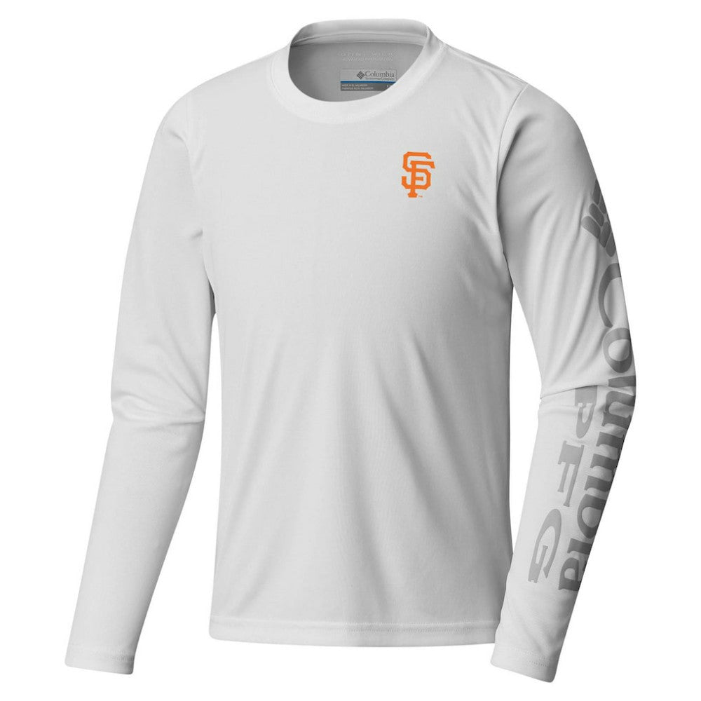 San Francisco Giants Columbia Youth Terminal Tackle Long Sleeve T-Shirt - White - Columbia Discount