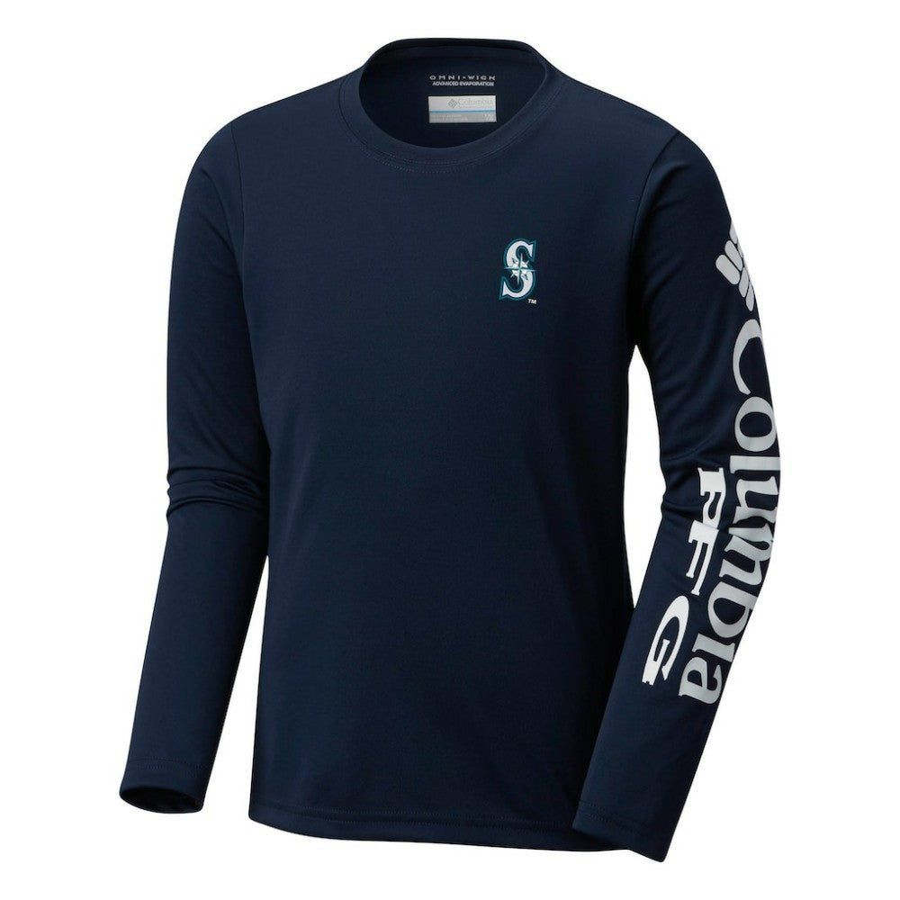 Seattle Mariners Columbia Youth Terminal Tackle Long Sleeve T-Shirt - Navy - Columbia on Sale