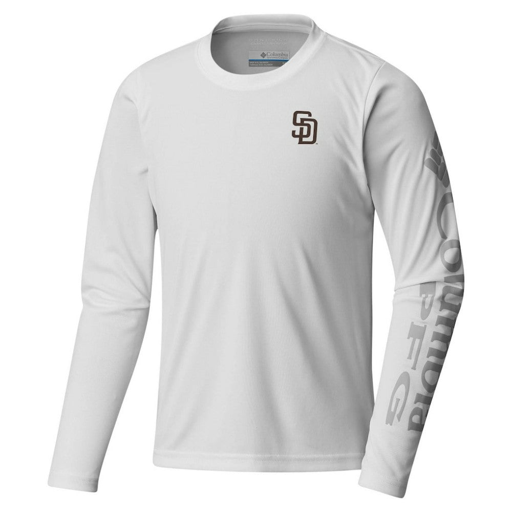 San Diego Padres Columbia Youth Terminal Tackle Long Sleeve T-Shirt - White - Columbia Sale