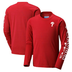Philadelphia Phillies Columbia Youth Terminal Tackle Long Sleeve T-Shirt - Red - Columbia Online