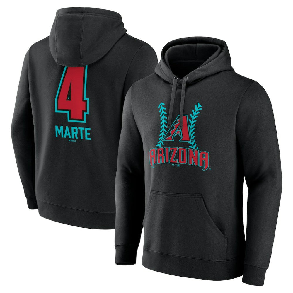 Ketel Marte Arizona Diamondbacks Name & Number Fastball Pullover Hoodie - Black - MLB on Sale