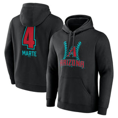 Ketel Marte Arizona Diamondbacks Name & Number Fastball Pullover Hoodie - Black - MLB on Sale