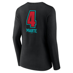 Ketel Marte Arizona Diamondbacks Women's Name & Number Fastball V-Neck Long Sleeve T-Shirt - Black - MLB Sale
