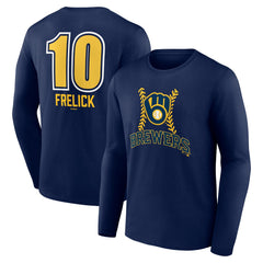 Sal Frelick Milwaukee Brewers Name & Number Fastball Long Sleeve T-Shirt - Navy - MLB Lifestyle