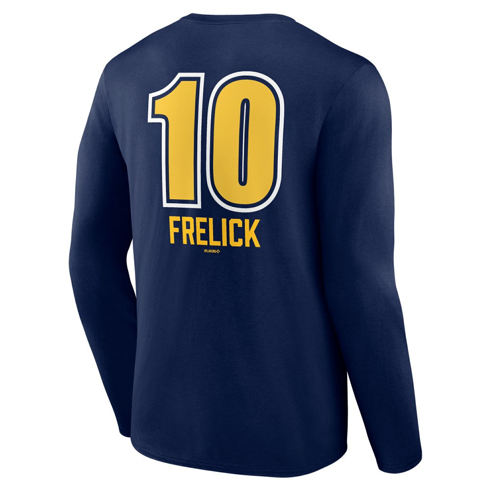 Sal Frelick Milwaukee Brewers Name & Number Fastball Long Sleeve T-Shirt - Navy - MLB Lifestyle