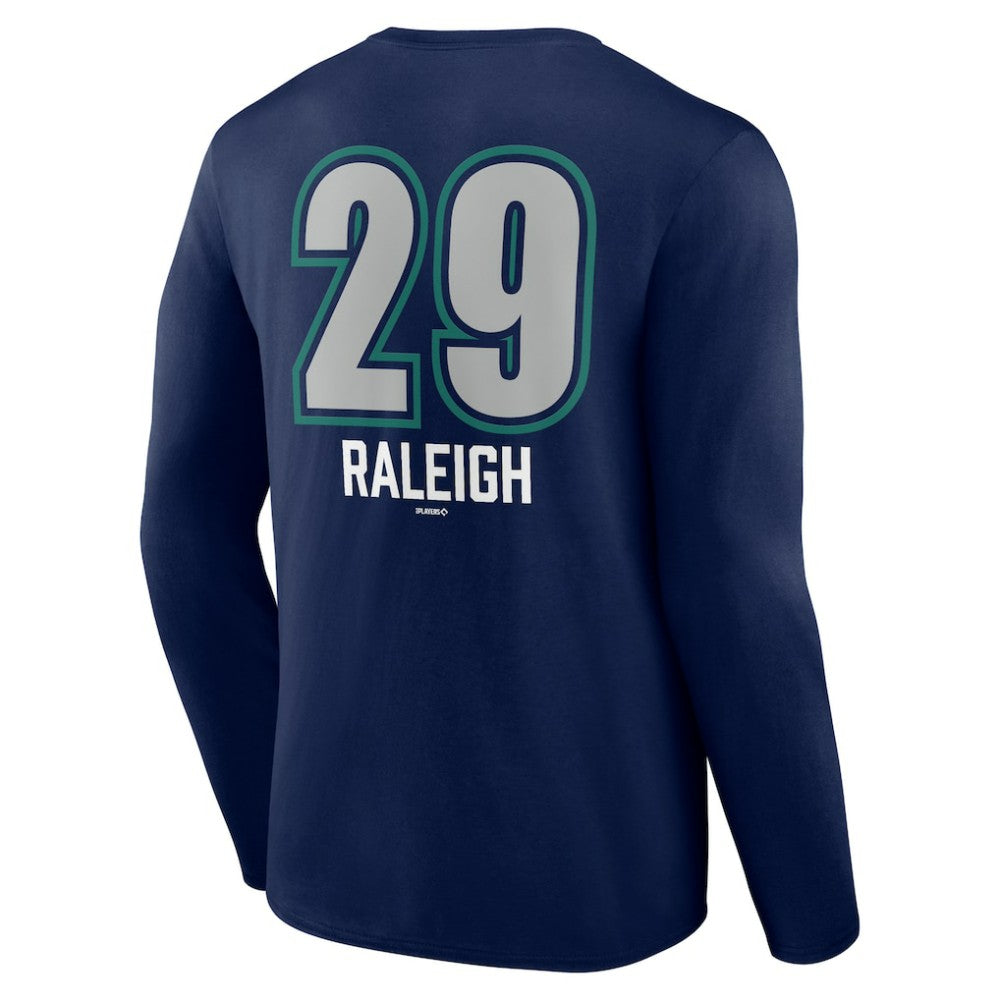 Cal Raleigh Seattle Mariners Name & Number Fastball Long Sleeve T-Shirt - Navy - MLB Sale
