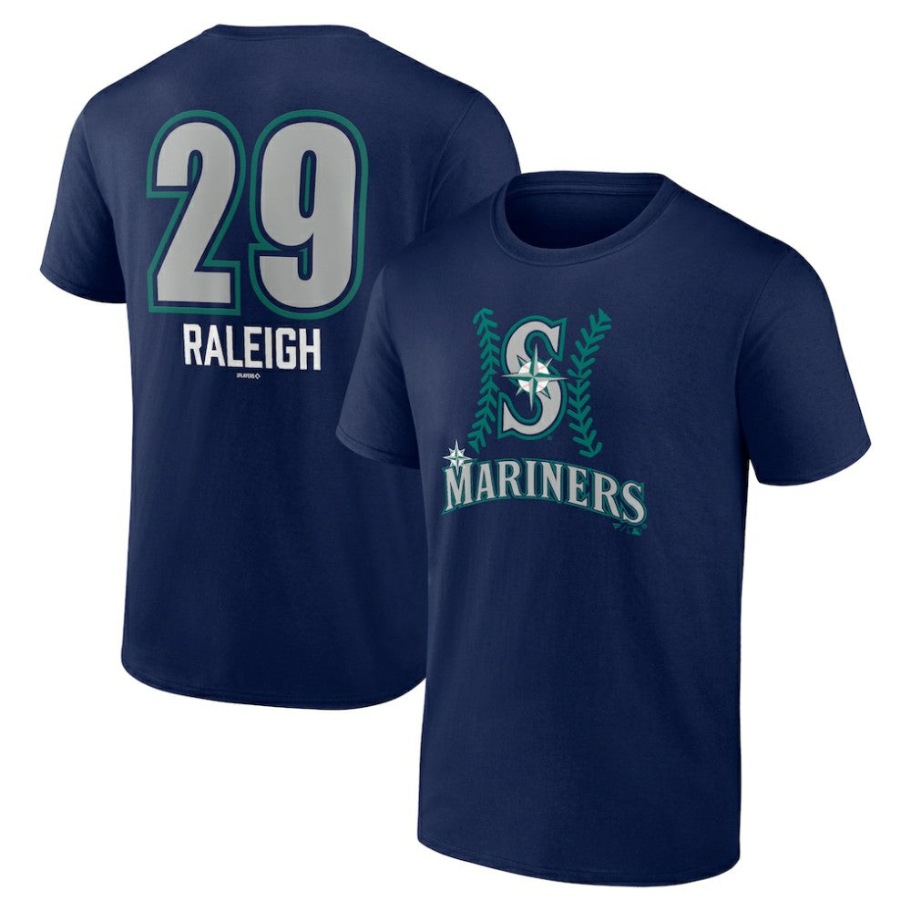 Cal Raleigh Seattle Mariners Name & Number Fastball T-Shirt - Navy - MLB Sale