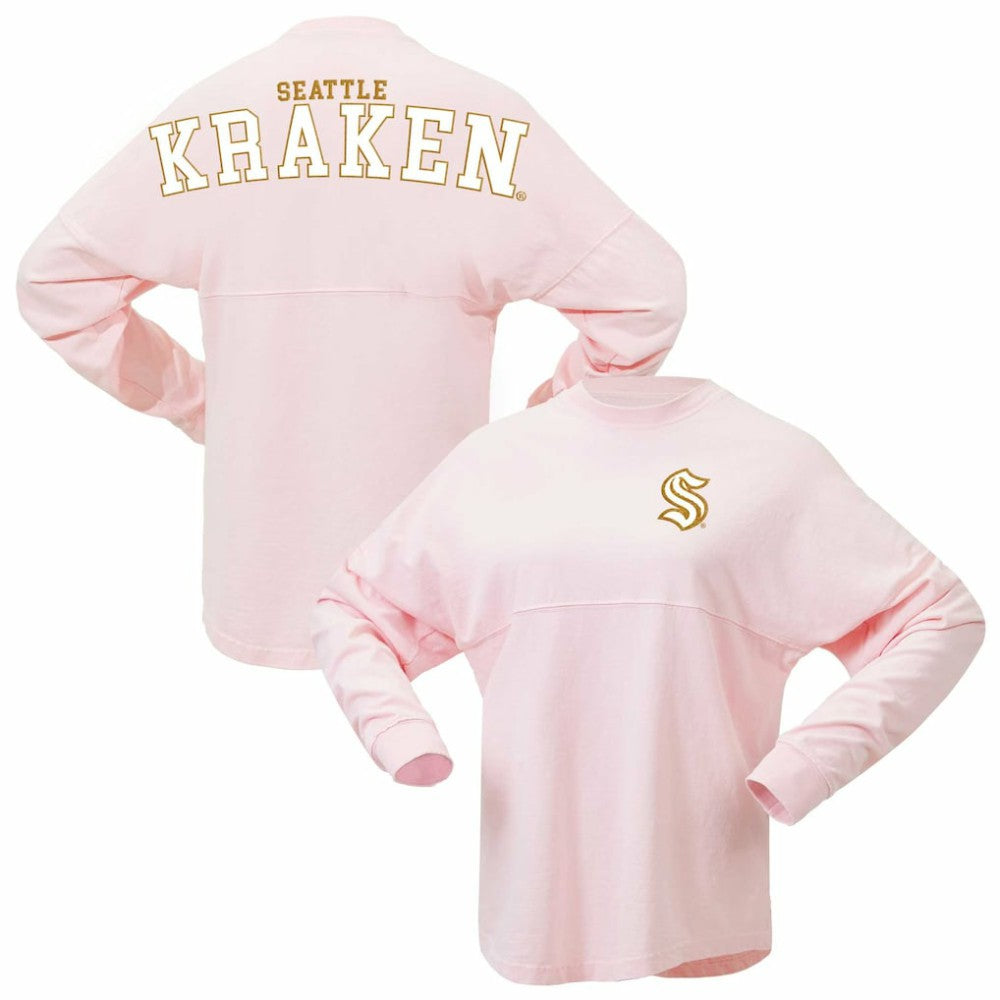 Seattle Kraken Fanatics Women's Spirit Jersey Long Sleeve T-Shirt - Pink - NHL 201279775