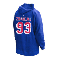 Mika Zibanejad New York Rangers Profile Women's Plus Size Name & Number Thermal Pullover Hoodie - Blue - NHL 201279780