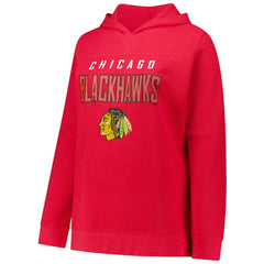 Connor Bedard Chicago Blackhawks Profile Women's Plus Size Name & Number Thermal Pullover Hoodie - Red - NHL 201279781