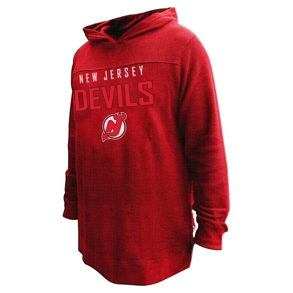 Jack Hughes New Jersey Devils Profile Women's Plus Size Name & Number Thermal Pullover Hoodie - Red - NHL 201279783