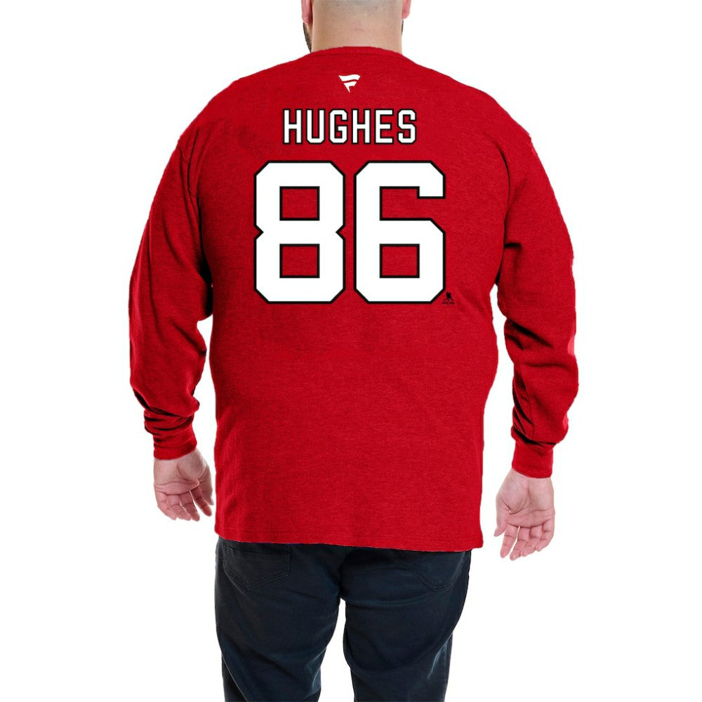 Jack Hughes New Jersey Devils Profile Big & Tall Name & Number Thermal Pullover Sweatshirt - Red - NHL 201279788
