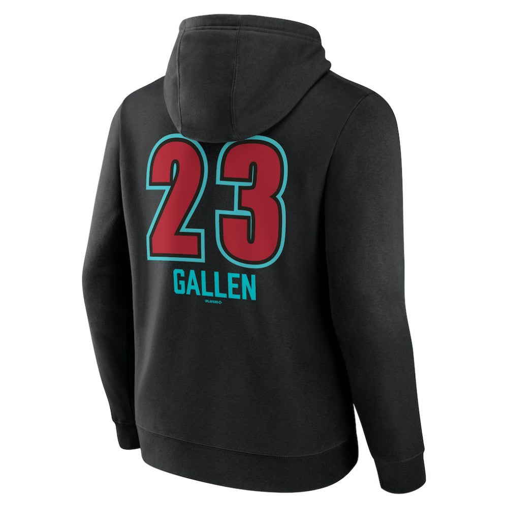 Zac Gallen Arizona Diamondbacks Name & Number Fastball Pullover Hoodie - Black - MLB Lifestyle