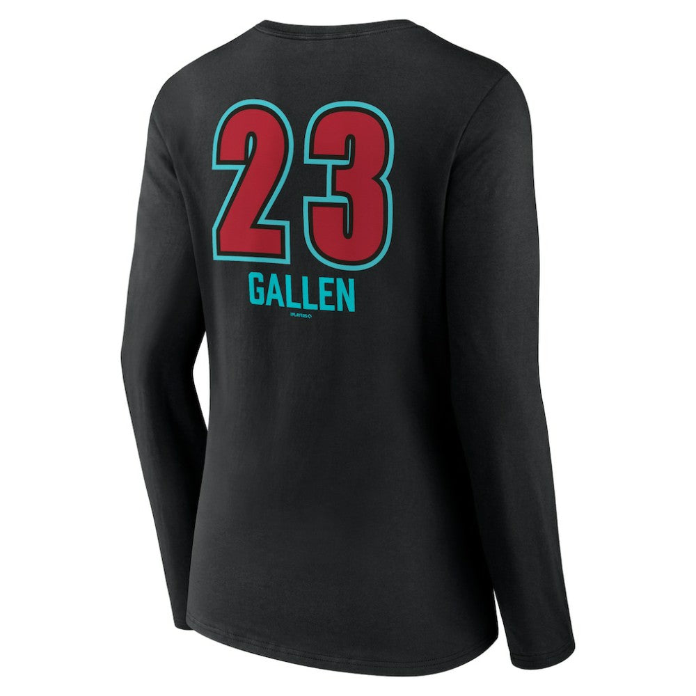 Zac Gallen Arizona Diamondbacks Women's Name & Number Fastball V-Neck Long Sleeve T-Shirt - Black - MLB Online