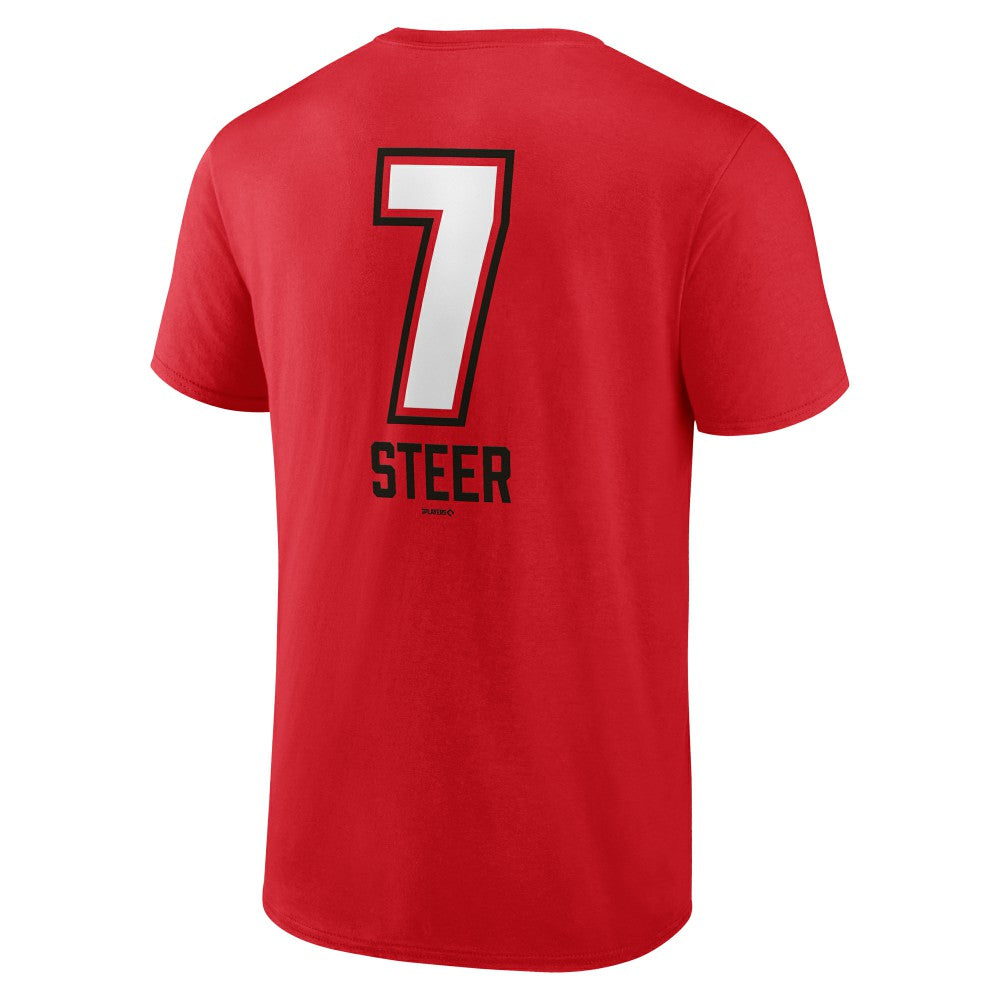 Spencer Steer Cincinnati Reds Name & Number Fastball T-Shirt - Red - MLB Lifestyle