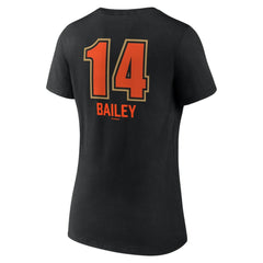 Patrick Bailey San Francisco Giants Women's Name & Number Fastball V-Neck T-Shirt - Black - MLB Lifestyle