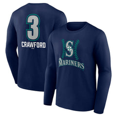 J.P. Crawford Seattle Mariners Name & Number Fastball Long Sleeve T-Shirt - Navy - MLB on Sale
