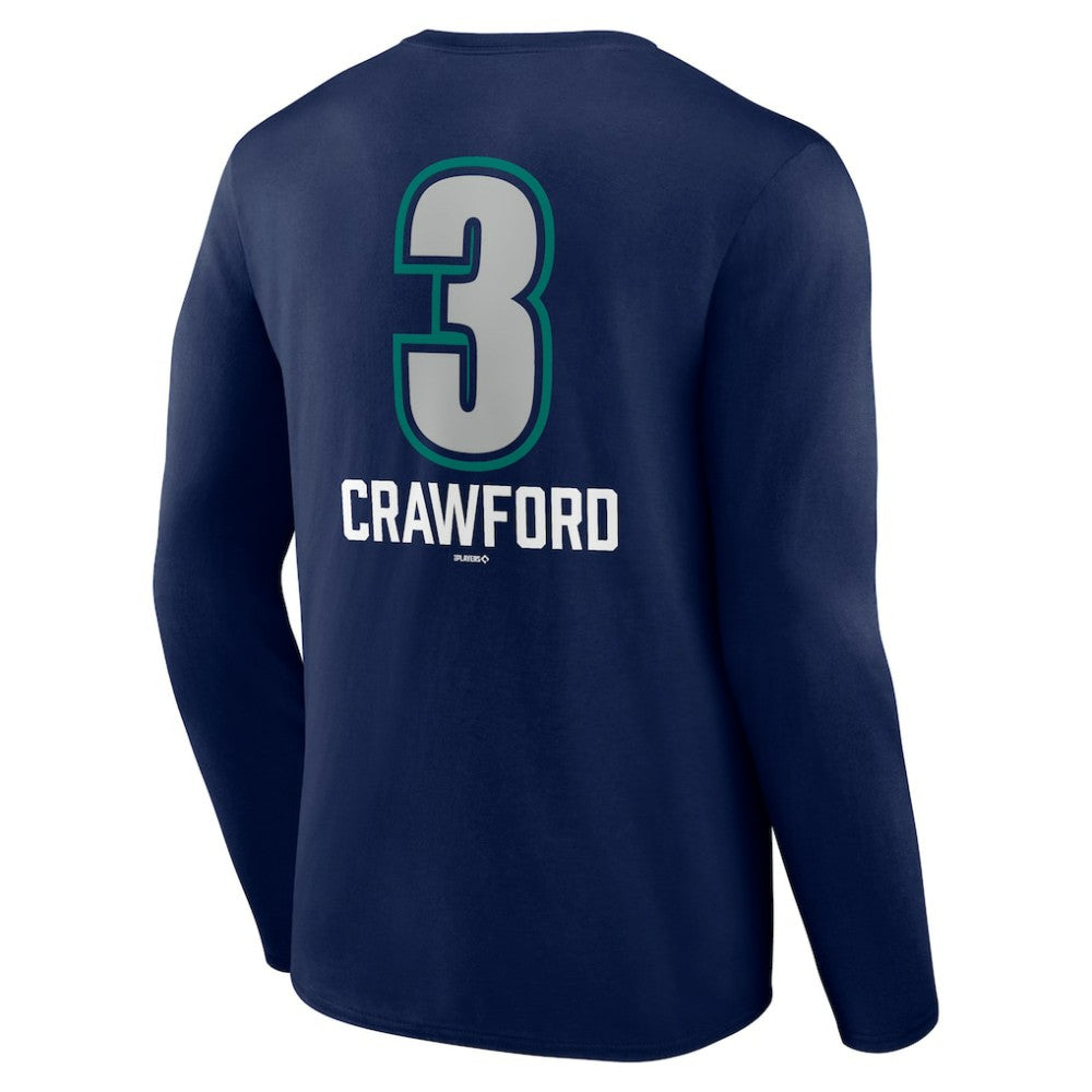J.P. Crawford Seattle Mariners Name & Number Fastball Long Sleeve T-Shirt - Navy - MLB on Sale