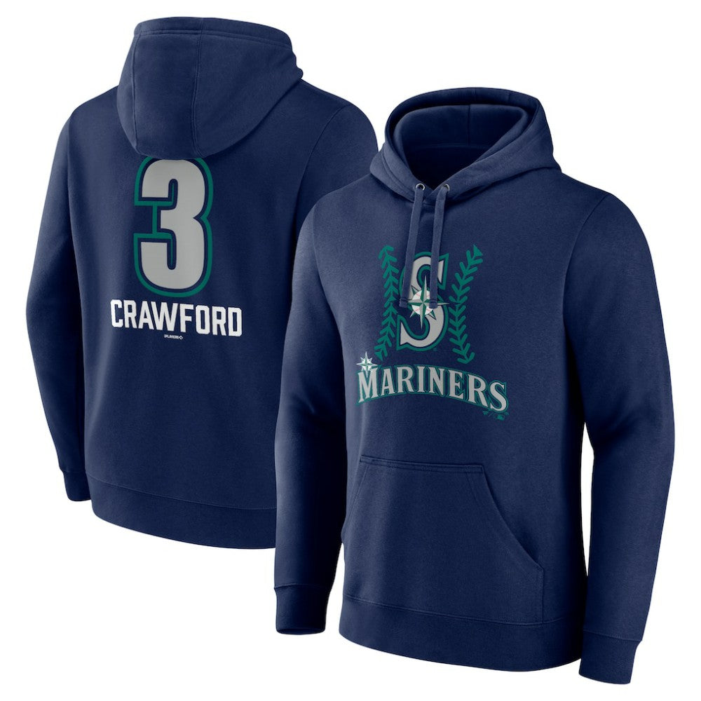 J.P. Crawford Seattle Mariners Name & Number Fastball Pullover Hoodie - Navy - MLB Online