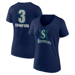 J.P. Crawford Seattle Mariners Women's Name & Number Fastball V-Neck T-Shirt - Navy - MLB Online