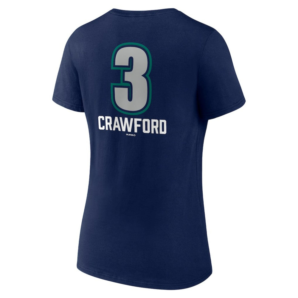 J.P. Crawford Seattle Mariners Women's Name & Number Fastball V-Neck T-Shirt - Navy - MLB Online