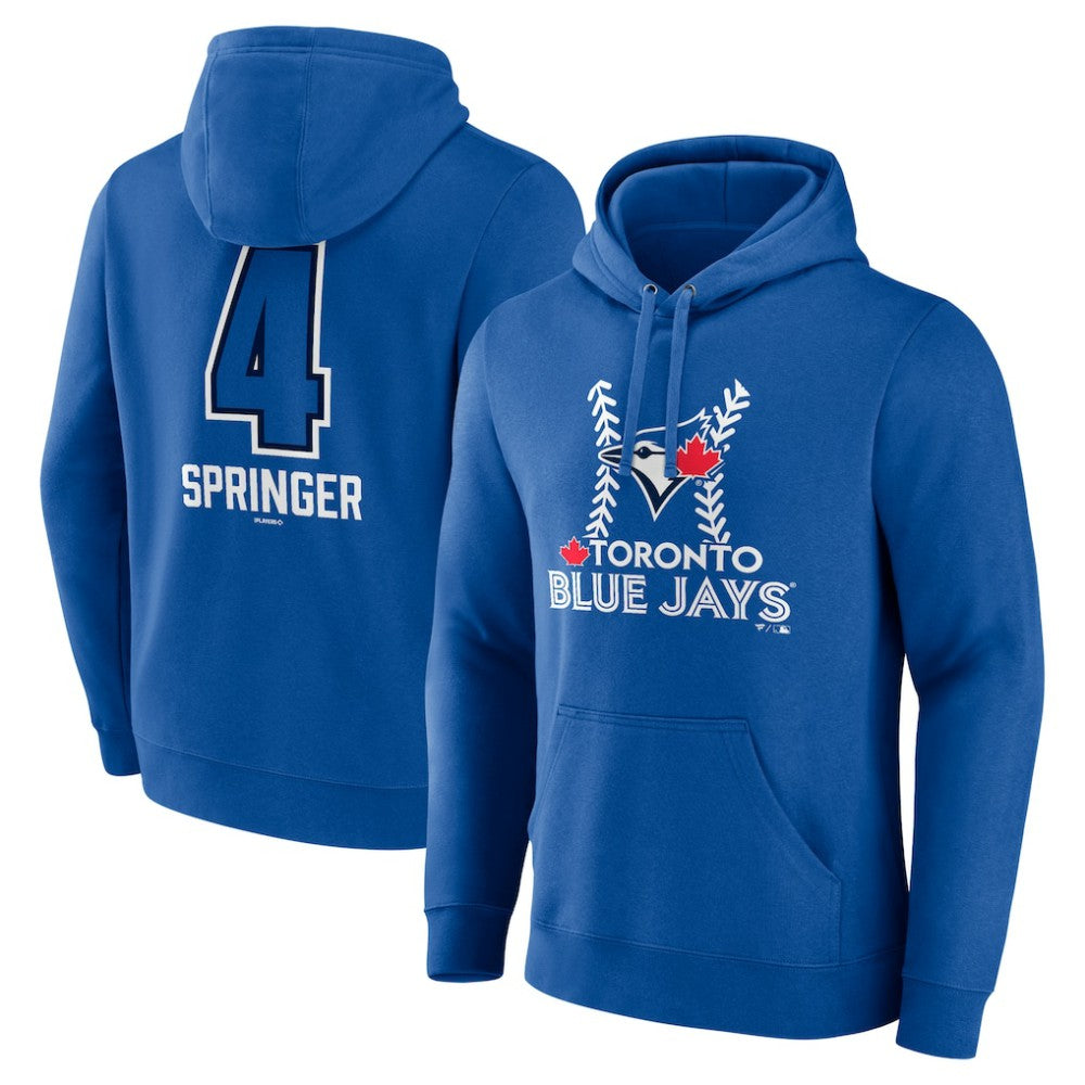 George Springer Toronto Blue Jays Name & Number Fastball Pullover Hoodie - Royal - MLB Discount