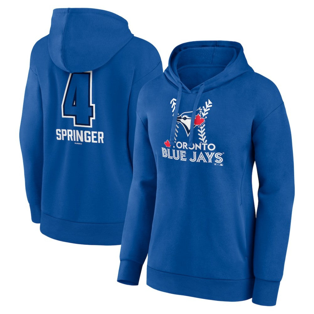 George Springer Toronto Blue Jays Women's Name & Number Fastball Pullover Hoodie - Royal - MLB on Sale