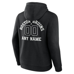 Boston Bruins Personalized Name & Number Monochrome Pullover Hoodie - Black - NHL 201281429