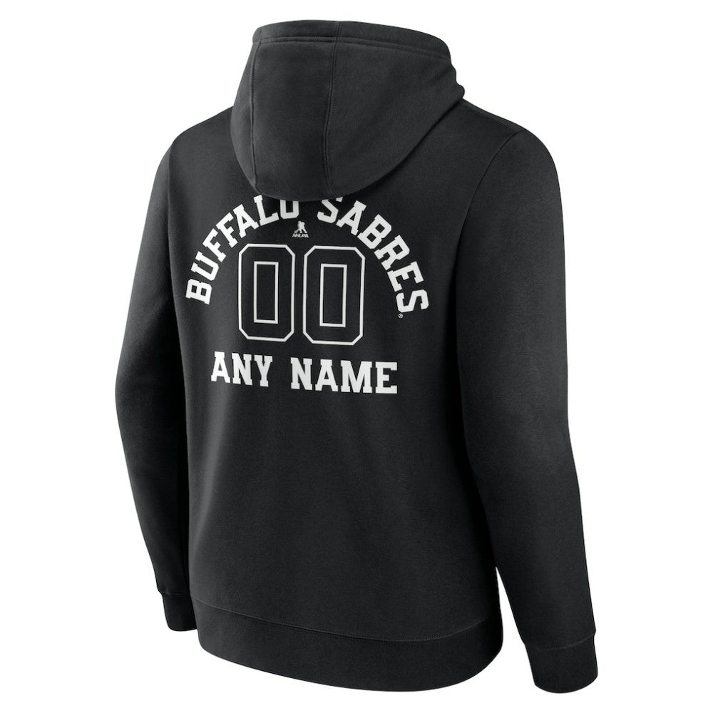Buffalo Sabres Personalized Name & Number Monochrome Pullover Hoodie - Black - NHL 201281435