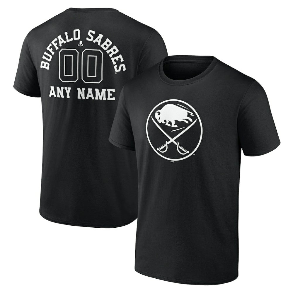 Buffalo Sabres Personalized Name & Number Monochrome T-Shirt - Black - NHL 201281436