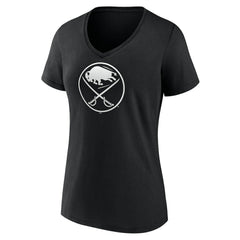 Buffalo Sabres Women's Personalized Name & Number Monochrome V-Neck T-Shirt - Black - NHL 201281439