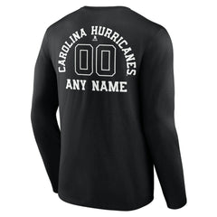 Carolina Hurricanes Personalized Name & Number Monochrome Long Sleeve T-Shirt - Black - NHL 201281446