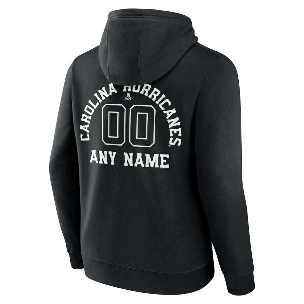 Carolina Hurricanes Personalized Name & Number Monochrome Pullover Hoodie - Black - NHL 201281447