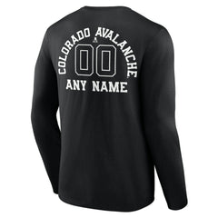 Colorado Avalanche Personalized Name & Number Monochrome Long Sleeve T-Shirt - Black - NHL 201281458