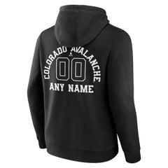 Colorado Avalanche Personalized Name & Number Monochrome Pullover Hoodie - Black - NHL 201281459