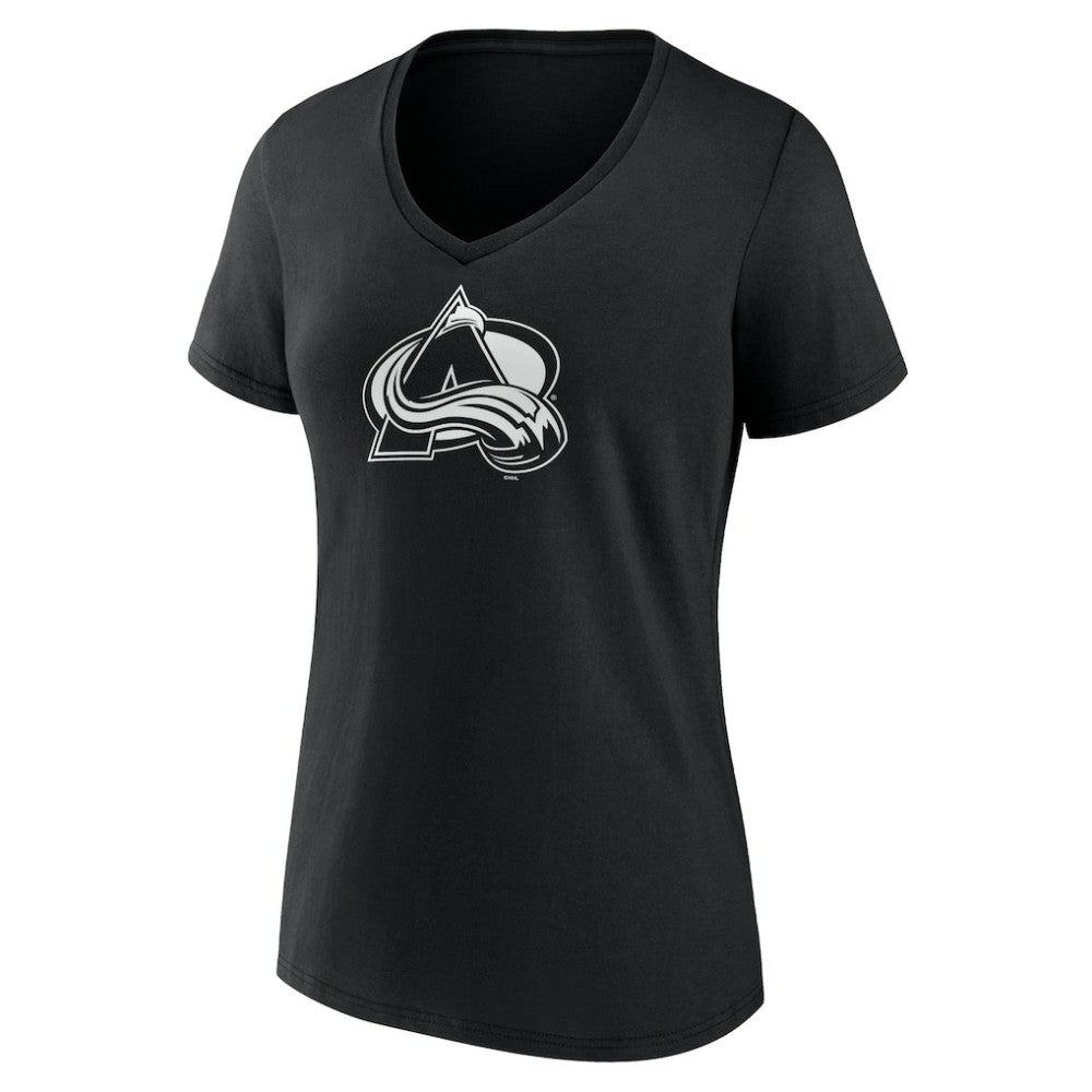 Colorado Avalanche Women's Personalized Name & Number Monochrome V-Neck T-Shirt - Black - NHL 201281463