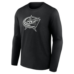 Columbus Blue Jackets Personalized Name & Number Monochrome Long Sleeve T-Shirt - Black - NHL 201281464