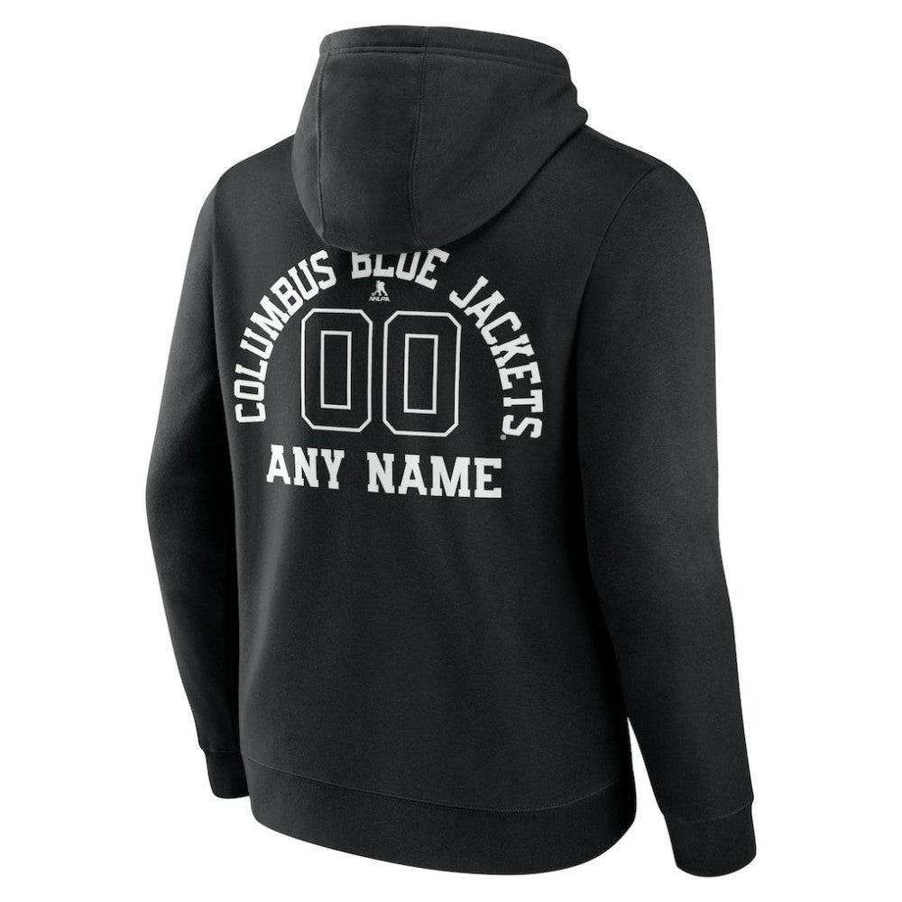 Columbus Blue Jackets Personalized Name & Number Monochrome Pullover Hoodie - Black - NHL 201281465