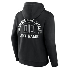 Columbus Blue Jackets Personalized Name & Number Monochrome Pullover Hoodie - Black - NHL 201281465
