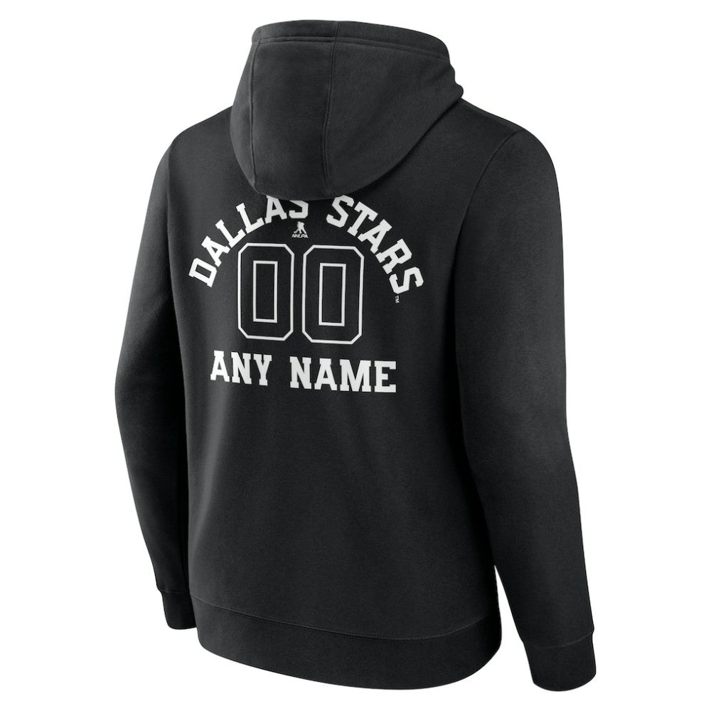 Dallas Stars Personalized Name & Number Monochrome Pullover Hoodie - Black - NHL 201281471