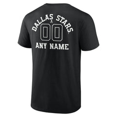 Dallas Stars Personalized Name & Number Monochrome T-Shirt - Black - NHL 201281472