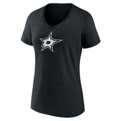 Dallas Stars Women's Personalized Name & Number Monochrome V-Neck T-Shirt - Black - NHL 201281475