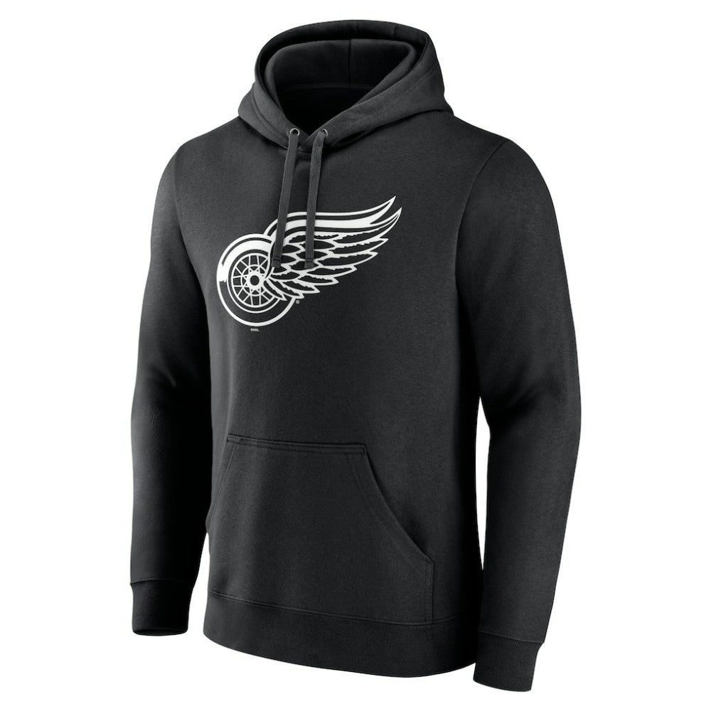Detroit Red Wings Personalized Name & Number Monochrome Pullover Hoodie - Black - NHL 201281477