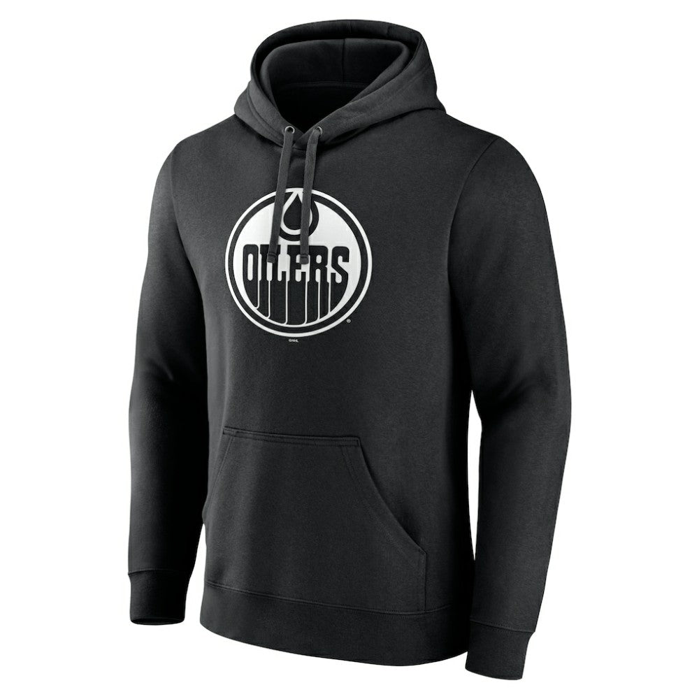 Edmonton Oilers Personalized Name & Number Monochrome Pullover Hoodie - Black - NHL 201281483