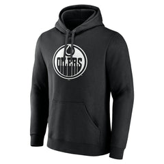 Edmonton Oilers Personalized Name & Number Monochrome Pullover Hoodie - Black - NHL 201281483