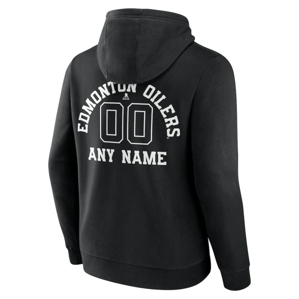 Edmonton Oilers Personalized Name & Number Monochrome Pullover Hoodie - Black - NHL 201281483