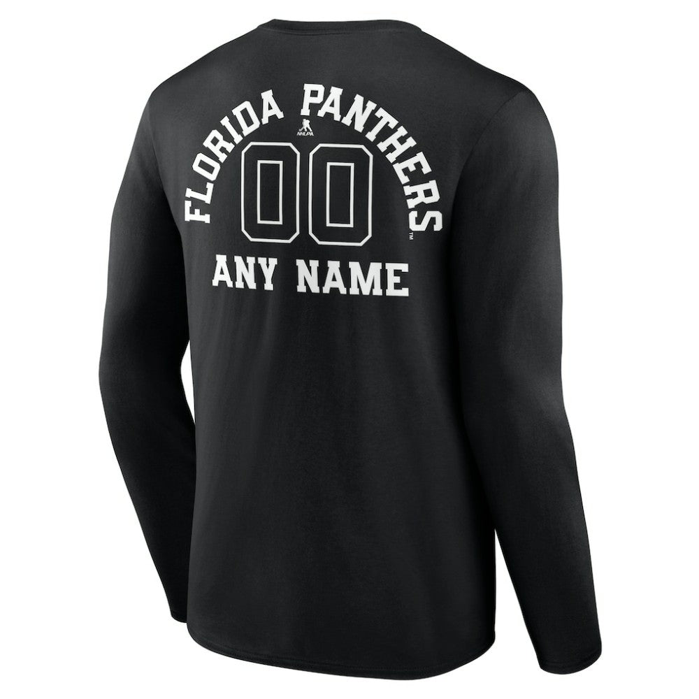 Florida Panthers Personalized Name & Number Monochrome Long Sleeve T-Shirt - Black - NHL 201281488