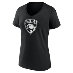 Florida Panthers Women's Personalized Name & Number Monochrome V-Neck T-Shirt - Black - NHL 201281493
